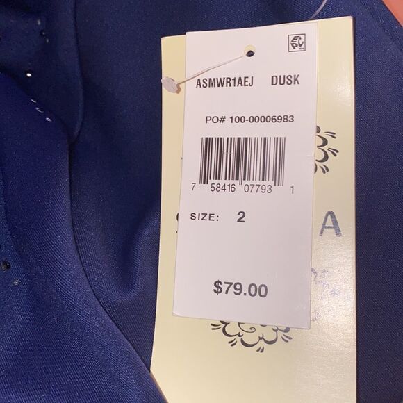 ✨ Sangria navy capped sleeves dress✨ - Picture 6 of 9